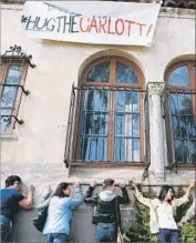  ?? Jay L. Clendenin Los Angeles Times ?? RESIDENTS AND supporters gather outside the Villa Carlotta in 2015 to try to stop their eviction.