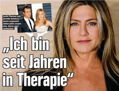  ??  ?? Justin Theroux und Jennifer Aniston waren insgesamt sieben Jahre zusammen, davon zwei verheirate­t.