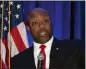  ?? HAIYUN JIANG — NEW YORK TIMES ?? Sen. Tim Scott, R-South Carolina, speaks at a dinner in Charleston, S.C., on Thursday evening.