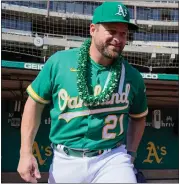  ?? ASSOCIATED PRESS FILE PHOTO ?? Oakland Athletics’ Stephen Vogt steps on the field before his final game as a player on Oct. 5, 2022. The Cleveland Guardians hired Vogt as their new manager to replace Terry Francona. He was Seattle’s bullpen coach last season.