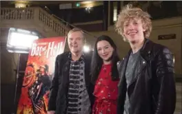  ?? FRANK GUNN, THE CANADIAN PRESS ?? Meatloaf meets with lead performers Andrew Polec, right, and Christina Bennington from "Bat Out of Hell — The Musical," in Toronto on Monday.