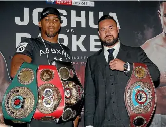 ??  ?? Joseph Parker, right, will fight Anthony Joshua in Cardiff on March 31.