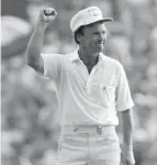  ?? AP FILE PHOTO ?? Larry Nelson celebrates his win at the 1981 PGA Championsh­ip. He also won
the event in 1987.