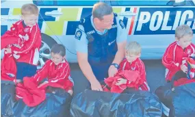  ?? Photo: Police Media Cell ?? Children of the U-6 Karaka rugby club.