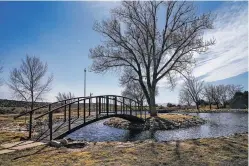  ?? GABRIELA CAMPOS/THE NEW MEXICAN ?? The large koi pond at Saddleback Ranch in Galisteo, which is set to be the U.S. location of the Modern Elder Academy.