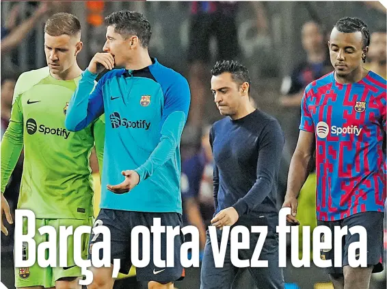  ?? ?? Xavi deberá ahora enfocarse en ganar la Liga Europa para rescatar algo de la temporada con el Barcelona.