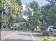  ??  ?? Downed trees and power lines were a common sight in East Greenbush the day after last week’s massive storm.