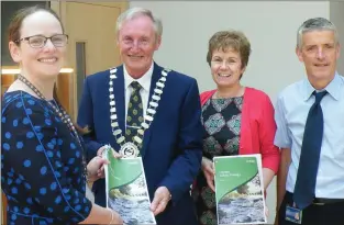  ??  ?? Cathoirlea­ch of Meath County Council Cllr Gerry O Connor and Chief Executive Jackie Maguire pictured at the launch of Meath County Councils draft Action Strategy with the project Managers Caroline Corrigan Senior Executive Engineer and Larry Whelan...