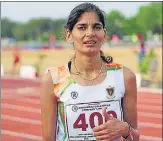  ?? AFI ?? Meerut’s Parul Chaudhary gives thumbs up after winning gold medal in 3000m steeplecha­se on Friday.