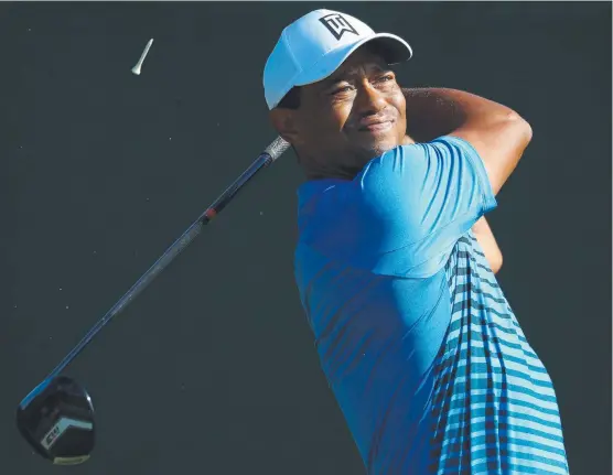  ?? EYE ON FUTURE: Tiger Woods swings into action during a practice round prior to the 2018 US Open at Shinnecock Hills Golf Club. Picture: GETTY IMAGES ??