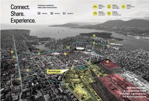  ?? ?? THE BIG PICTURE A map of False Creek Flats from a brochure for the Archetype project