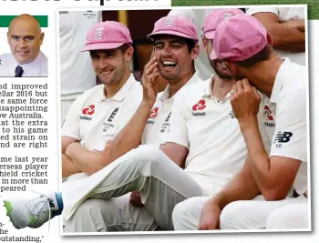  ?? GETTY IMAGES ?? Rest day: Woakes (left) shares a joke with Cook, Vince and Broad as England prepare for their ‘pink cap’ photoshoot