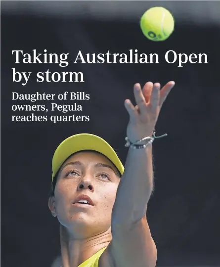  ?? HAMISH BLAIR/ AP ?? On her way to the Australian Open quarterfinals, American Jessica Pegula has defeated two- time Australian Open champion Victoria Azarenka, 2011 U. S. Open champion Sam Stosur and No. 5- ranked Elina Svitolina.