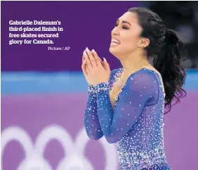  ?? Picture / AP ?? Gabrielle Daleman’s third-placed finish in free skates secured glory for Canada.