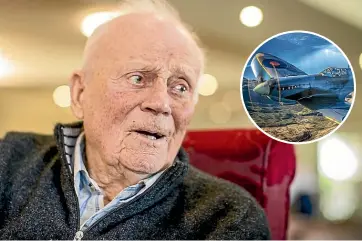  ?? LUZ VUNIGA/STUFF ?? Former Spitfire pilot Ralph Brown celebrated his 99th birthday yesterday.