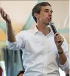  ?? Jessie Wardarski/Post-Gazette ?? Democratic presidenti­al candidate Beto O'Rourke speaks with University of Pittsburgh students and community members Sept. 25 in Oakland.