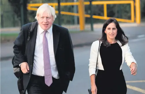  ??  ?? Splitting up: former Foreign Secretary Boris Johnson and his wife, Marina Wheeler, are in the process of divorcing after 25 years of marriage