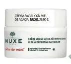  ??  ?? CREMA FACIAL CON MIEL DE ACACIA. NUXE, 29,90 €.