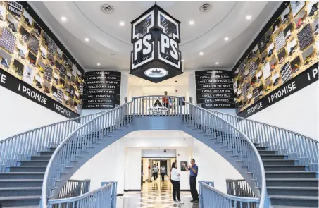  ?? Jason Miller / Getty Images ?? The entrance to the I Promise School in Akron, Ohio, a learning center devoted to some of the city’s most challenged youngsters.