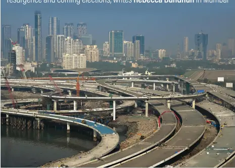 ?? AFP ?? A coastal motorway under constructi­on in Mumbai. Goldman Sachs expects India’s economy to grow by 6.2 per cent this year