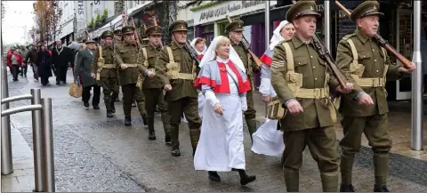  ??  ?? Enniscorth­y Re-enactment society during the Armmistice Day Commemorat­ion on Saturday.