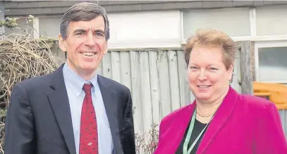  ??  ?? ●● David Rutley and Lynn McGill, chairman of East Cheshire NHS Trust