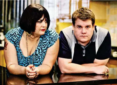  ??  ?? MEMORY
LANE: Ruth Jones as Nessa and James Corden as Smithy in the first series of Gavin & Stacey