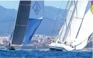  ??  ?? Right: racing aboard Winwin in Palma Bay with its predictabl­e seabreezes.
Below: typical Superyacht Cup racing sees a mix of cruiserrac­ers to out-and-out racers and J Class