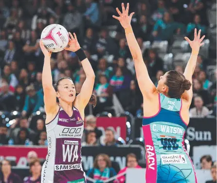  ?? Picture: GETTY IMAGES ?? Caitlyn Nevins and the Firebirds are upbeat about their slim finals hopes ahead of tonight’s crucial clash.