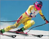  ?? CP PHOTO ?? Canada’s Kerrin Lee-gartner skies down the Olympic Super G course in Meribel, France, in 1992.