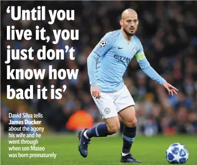  ??  ?? Magic man: David Silva, who is known as Merlin to the Manchester City fans. Below: Silva with his son, Mateo