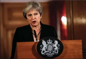  ?? AP/JACK TAYLOR ?? “Throughout this process, I have treated the EU with nothing but respect,” British Prime Minister Theresa May said Friday in London. “The U.K. expects the same. A good relationsh­ip at the end of this process depends on it.”