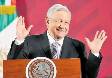  ?? HIDALGO ?? Andrés Manuel López Obrador mostró su beneplácit­o por la reforma/DANIEL