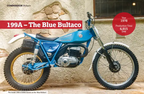  ??  ?? The model 199A is better known as the ‘Blue Bultaco’.