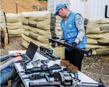  ?? Foto: AFP/Farc ?? Die von der UNO überwachte Demobilisi­erung der FARC-Guerilla ist abgeschlos­sen, der Frieden fern.