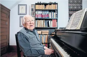  ?? NICK KOZAK FOR THE TORONTO STAR ?? Soon-to-be-94-year-old Toronto composer John Beckwith’s birthday will be celebrated on March 7 with a two-hour, free virtual concert honouring his 70-year career in music.