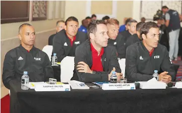  ?? — AFP photo ?? FIFA referees attend the 2018 FIFA World Cup Russia Referees seminar opening ceremony in Doha on February 5, 2018.