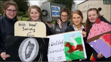  ??  ?? Kayla Murray, Orla Fitzgerald, Chloe Furlong, Aoife Byrne and Eimear Lynch from Our Lady of Lourdes in New Ross.