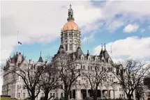  ?? Ned Gerard/Hearst Connecticu­t Media ?? Government employees and legislator­s at the Connecticu­t State Capitol in Hartford were affected by an internet outage Tuesday that delayed meetings at least until mid-afternoon.