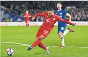  ?? AFP ?? Bayern Munich’s Serge Gnabry scores their second goal against Chelsea at Stamford Bridge.