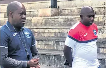  ?? ?? Diski head coach Nkosenhle Ngema and NRB DStv defensive coach Ronnie Gabriel will be working together to improve the ‘goals against’ situation