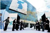  ?? AP ?? The office, which is in North Korea’s territory, was opened in 2018 (pictured) to help the two Koreas to communicat­e.