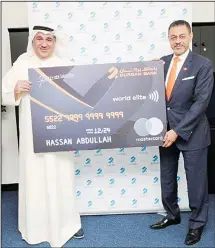  ??  ?? Mastercard World Elite card for Burgan Bank’s Private banking launched.