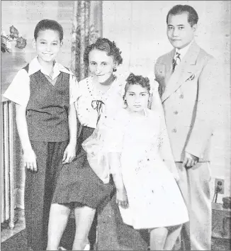  ?? FAMILY PHOTO ?? This vintage shot shows Ligaya Figueras’ father, Richard, in his childhood, along with his little sister, Nancy, and his parents, Eleanor Chrobak Figueras and Isabelo Figueras. Richard Figueras grew up on Chicago’s North Side in the 1940s and ’50s.