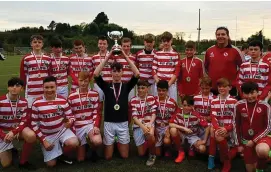  ??  ?? Ballisodar­e United are U14s Division One Champions. The League final on Friday saw Ballisodar­e United defeat Real Tubber 1-0.
Congratula­tions to all the players and manager Adrian Barrett.
The lads went through the season without losing a game and...