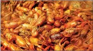  ?? Democrat-Gazette file photo ?? One hot spot for such boiled ’bugs as these — also known as mudbugs, crayfish and crawfish — will be Harrison’s Crawdad Days Festival, May 20-21.