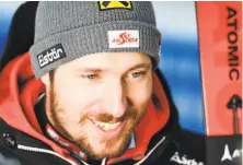  ?? Jonathan Nackstrand / AFP / Getty Images ?? Hirscher, interviewe­d after his win, has suggested retirement could be close — perhaps as soon as the end of this season.