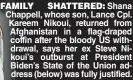  ?? ?? FAMILY SHATTERED: Shana Chappell, whose son, Lance Cpl. Kareem Nikoui, returned from Afghanista­n in a flag-draped coffin after the bloody US withdrawal, says her ex Steve Nikoui’s outburst at President Biden’s State of the Union address (below) was fully justified.