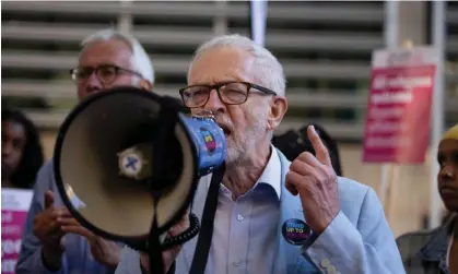  ?? ?? Corbyn’s group will work with Just Stop Oil and trade unionists to campaign for a new economic model. Photograph: Hesther Ng/SOPA Images/REX/Shuttersto­ck