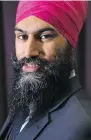  ?? CHRIS YOUNG / THE CANADIAN PRESS ?? Jagmeet Singh was picked as leader of the NDP.